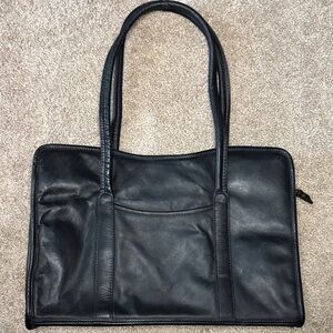 Black Leather Tote Bag